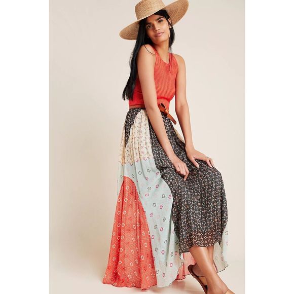 Anthropologie Dresses & Skirts - NWT Anthropologie Verb Pallavi Singhee Margot Pleated Floral Maxi Skirt Size 8
